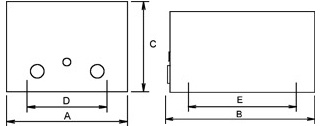 Single-phase Transformer in Steel sheet housing series EVE sketch Single-phase Transformer in Steel sheet housing series EVE sketch